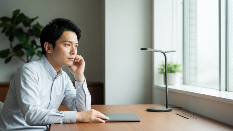 30代で転職や年収アップについて悩み、将来を考える日本人ビジネスパーソン