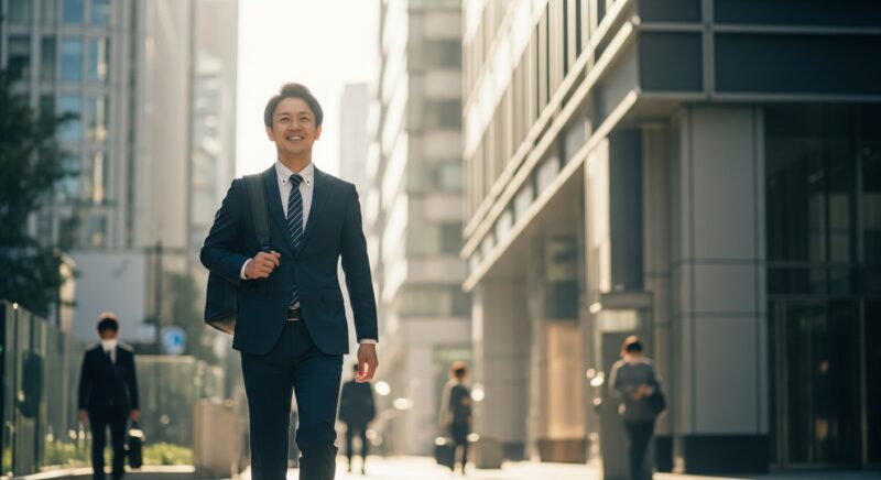 新しいキャリアへ前向きに踏み出す30代男性