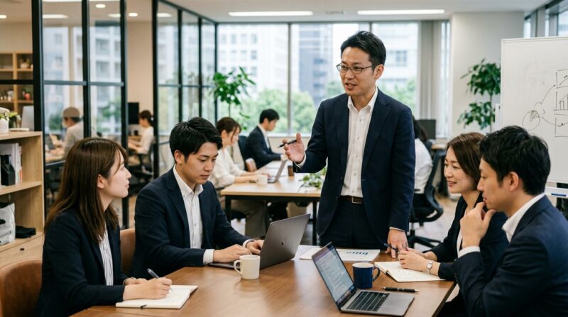 40代転職でマネジメント経験を強みにするリーダーのイメージ