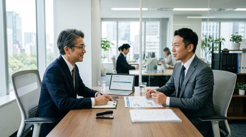 転職エージェントとキャリア相談をする40代ビジネスパーソン