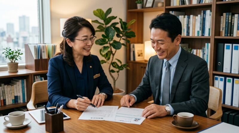 転職エージェントに相談する40代の求職者の様子